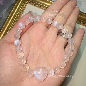 Pink Moonstone Bracelet 7.8mm